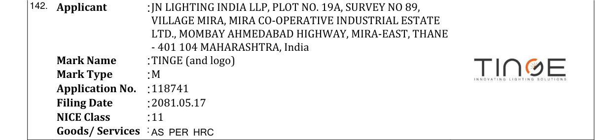 Original bulletin entry for TINGE (and logo)