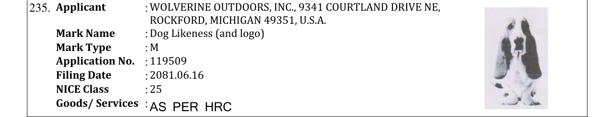 Original bulletin entry for Dog Likeness (and logo)