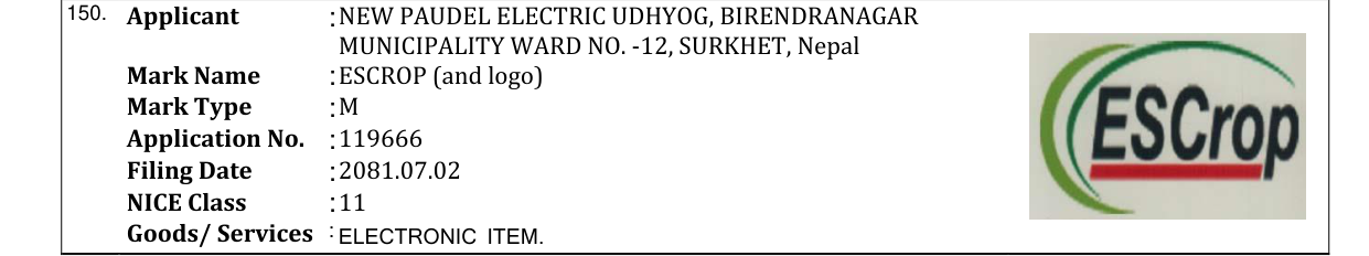 Original bulletin entry for ESCROP (and logo)