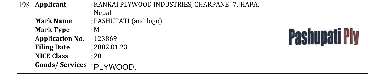 Original bulletin entry for PASHUPATI (and logo)