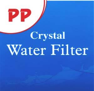 PP CRYSTAL WATER FILTER (and logo) trademark logo