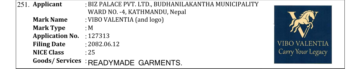 Original bulletin entry for VIBO VALENTIA (and logo)