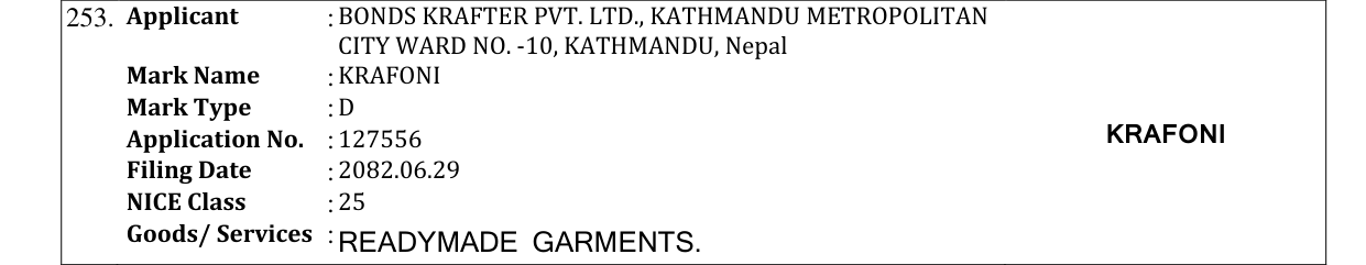 Original bulletin entry for KRAFONI
