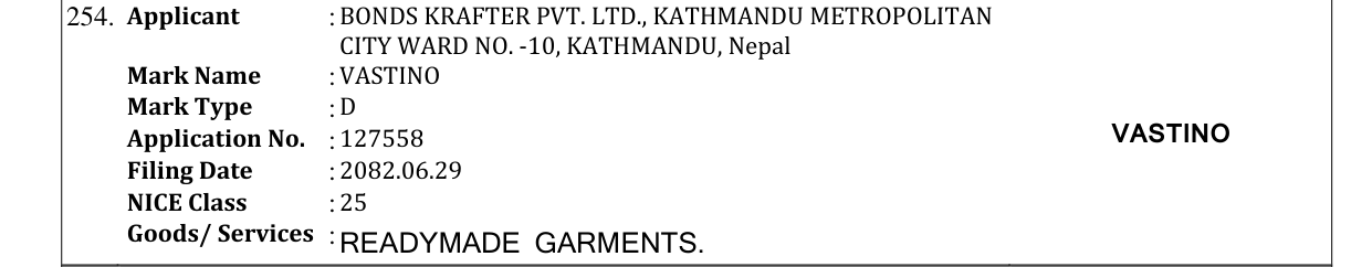 Original bulletin entry for VASTINO