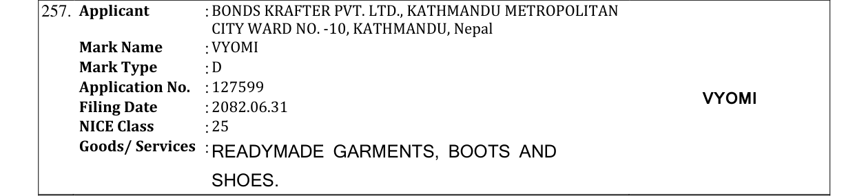 Original bulletin entry for VYOMI