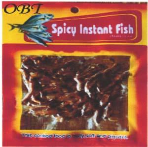 OBT SPICY INSTANT FISH (and logo) trademark logo