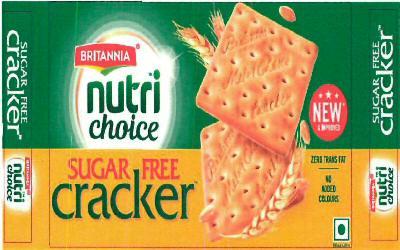 BRITANNIA NUTRICHOICE SUGAR FREE CRACKER (and logo) trademark logo
