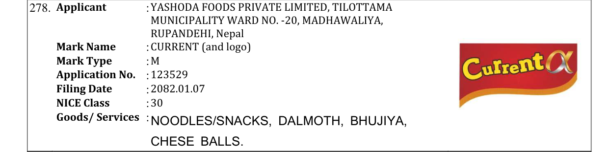 Original bulletin entry for CURRENT (and logo)