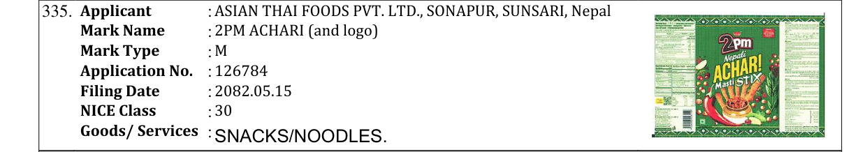 Original bulletin entry for 2PM ACHARI (and logo)