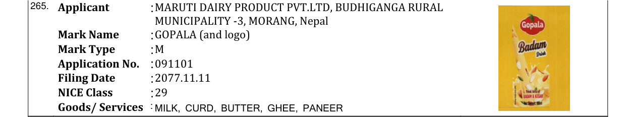 Original bulletin entry for GOPALA (and logo)