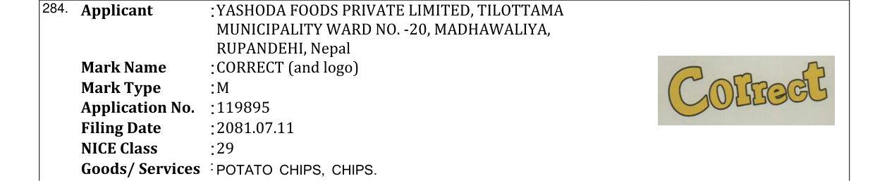 Original bulletin entry for CORRECT (and logo)