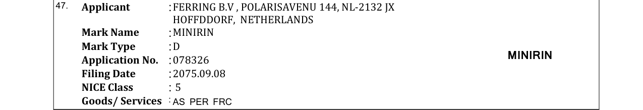 Original bulletin entry for MINIRIN