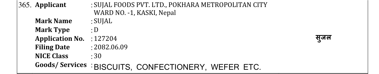 Original bulletin entry for SUJAL