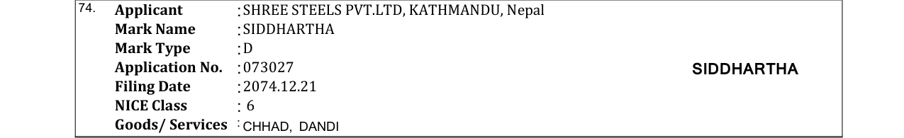Original bulletin entry for SIDDHARTHA