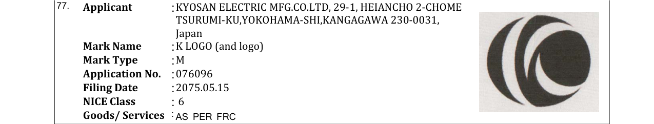 Original bulletin entry for K LOGO (and logo)