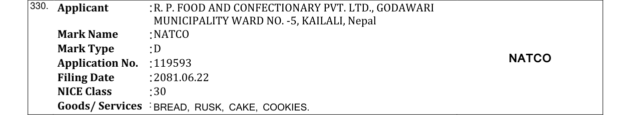 Original bulletin entry for NATCO