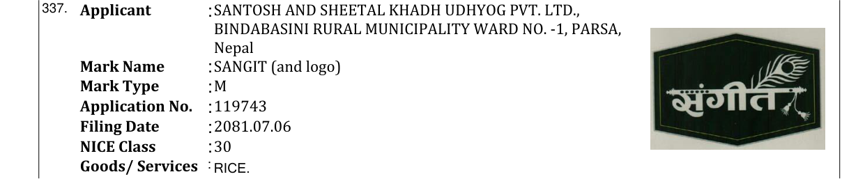 Original bulletin entry for SANGIT (and logo)