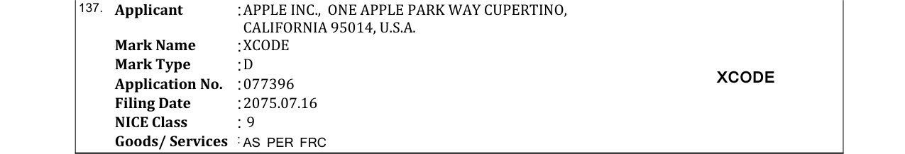 Original bulletin entry for XCODE