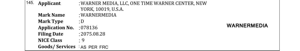 Original bulletin entry for WARNERMEDIA