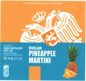 RUSLAN PINEAPPLE MARTINI (and logo) trademark logo