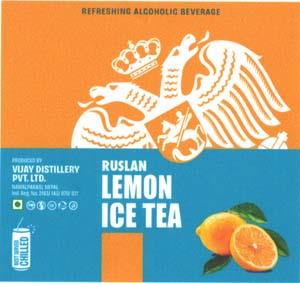 RUSLAN LEMON ICE TEA (and logo) trademark logo
