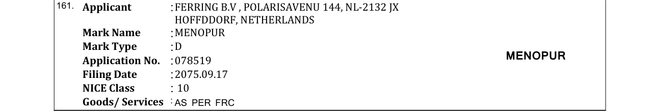 Original bulletin entry for MENOPUR