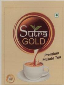 SUTRA GOLD TEA (and logo) trademark logo