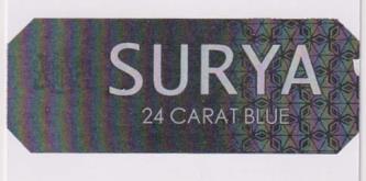 SURYA 24 CARAT BLUE (and logo) trademark logo