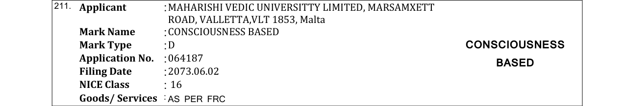 Original bulletin entry for CONSCIOUSNESS BASED
