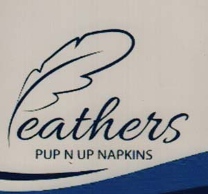 FEATHERS PUP N UP NAPKINS (and logo) trademark logo