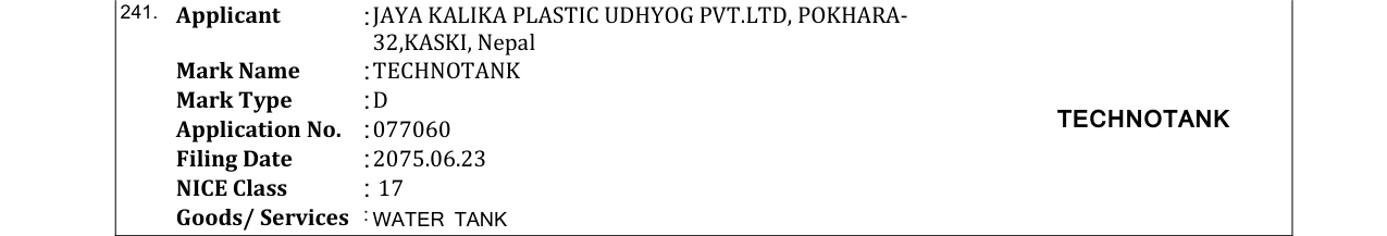 Original bulletin entry for TECHNOTANK