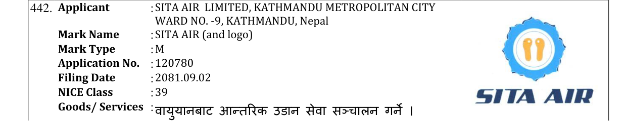 Original bulletin entry for SITA AIR (and logo)