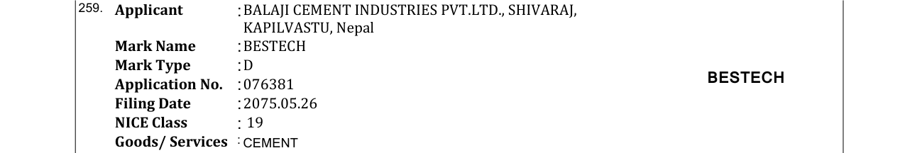 Original bulletin entry for BESTECH
