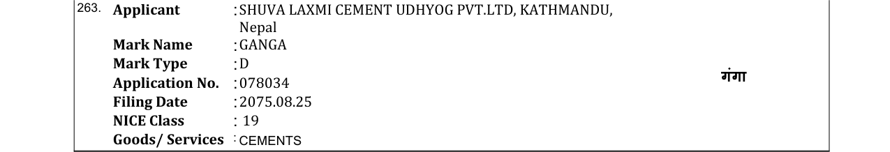 Original bulletin entry for GANGA