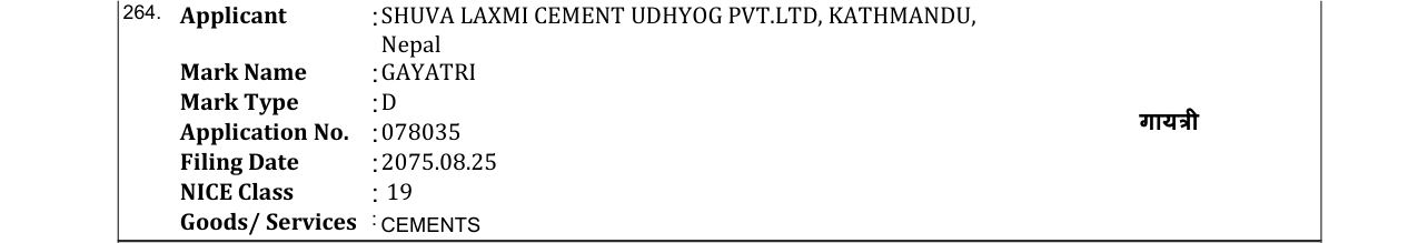 Original bulletin entry for GAYATRI