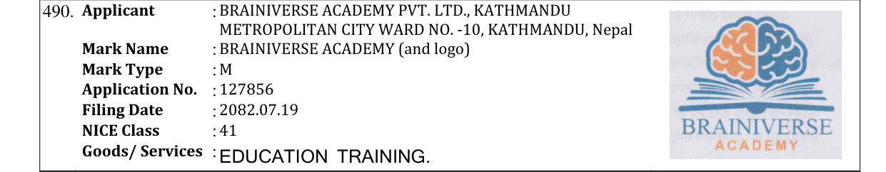 Original bulletin entry for BRAINIVERSE ACADEMY (and logo)