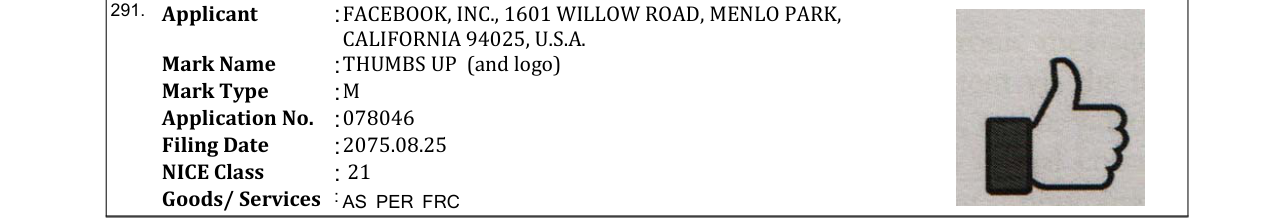Original bulletin entry for THUMBS UP (and logo)