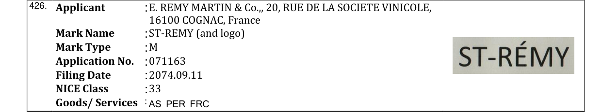 Original bulletin entry for ST-REMY (and logo)