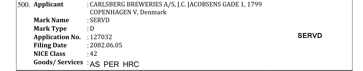 Original bulletin entry for SERVD
