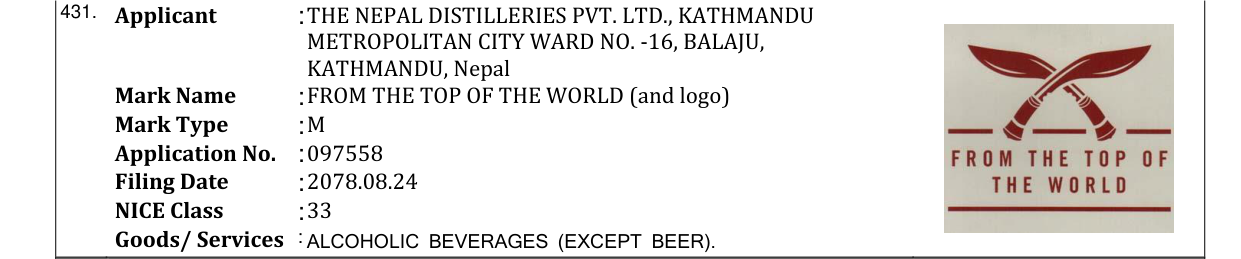 Original bulletin entry for FROM THE TOP OF THE WORLD (and logo)