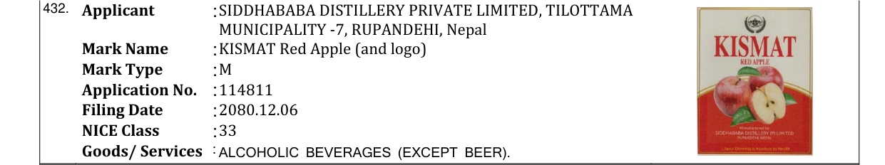 Original bulletin entry for KISMAT Red Apple (and logo)