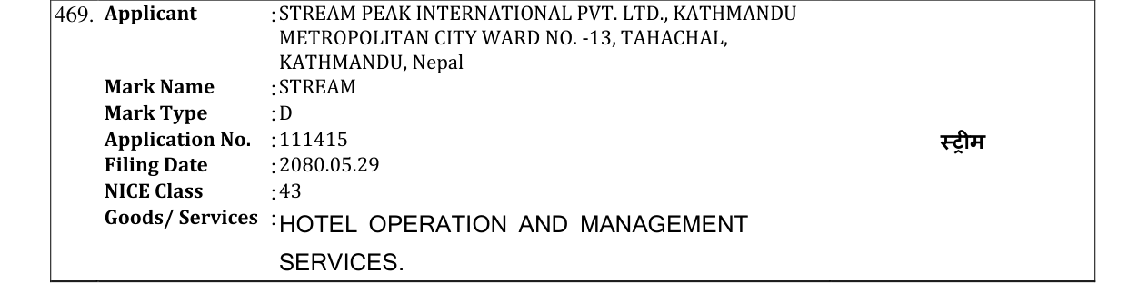 Original bulletin entry for STREAM