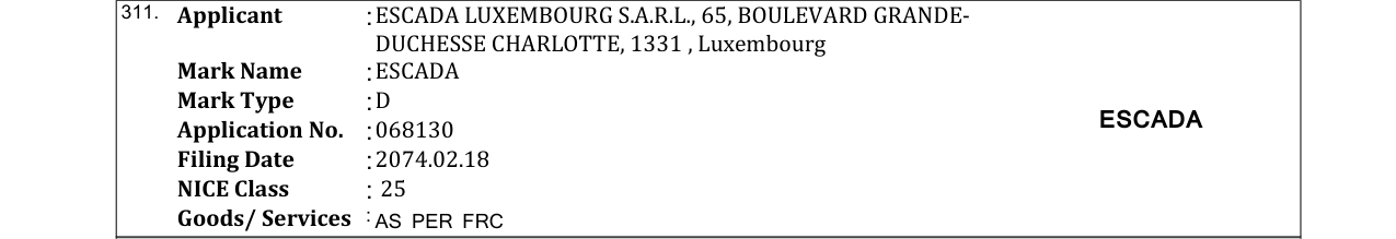 Original bulletin entry for DOLLAR (and logo)