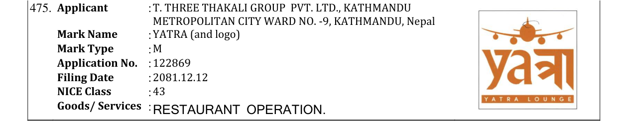 Original bulletin entry for YATRA (and logo)
