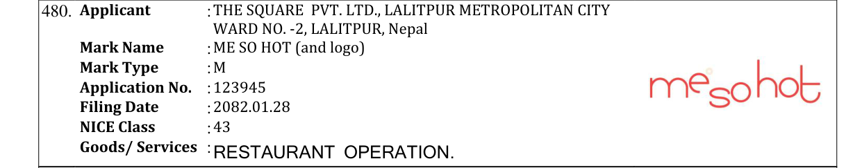 Original bulletin entry for ME SO HOT (and logo)