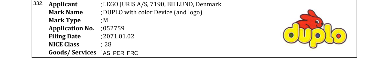 Original bulletin entry for SONY (and logo)