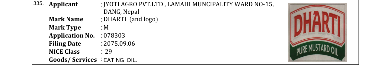 Original bulletin entry for DRI MILKO (and logo)