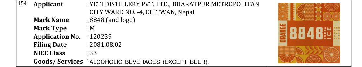 Original bulletin entry for 8848 (and logo)