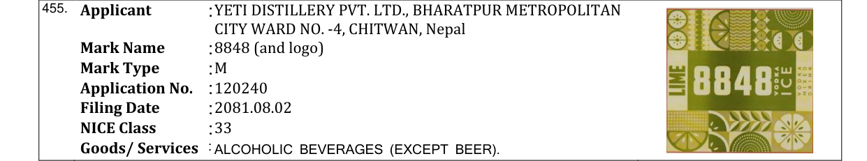 Original bulletin entry for 8848 (and logo)