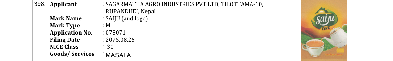 Original bulletin entry for SAIKA (and logo)